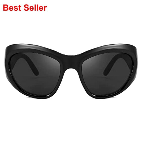 Oversized Shield Sunglasses UV400 Protection Wrap Around Futuristic main image 6